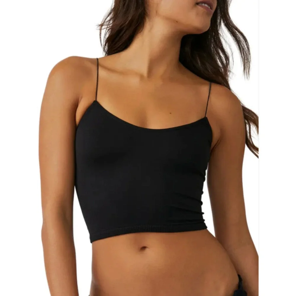 free people intimately‎ black crop cami M/L